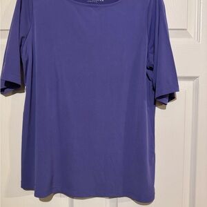 Susan Graver Rich Purple Short Sleeve Top
